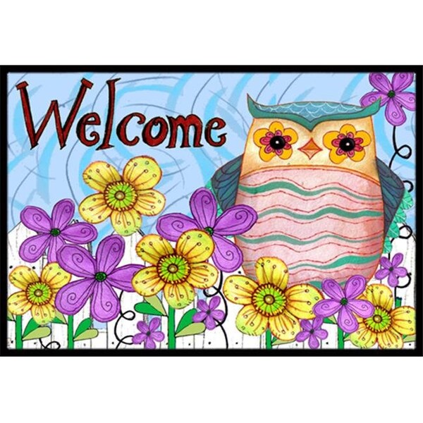 Carolines Treasures PJC1095MAT Welcome Owl Indoor & Outdoor Mat; 18 x 27 in. PJC1095MAT - main